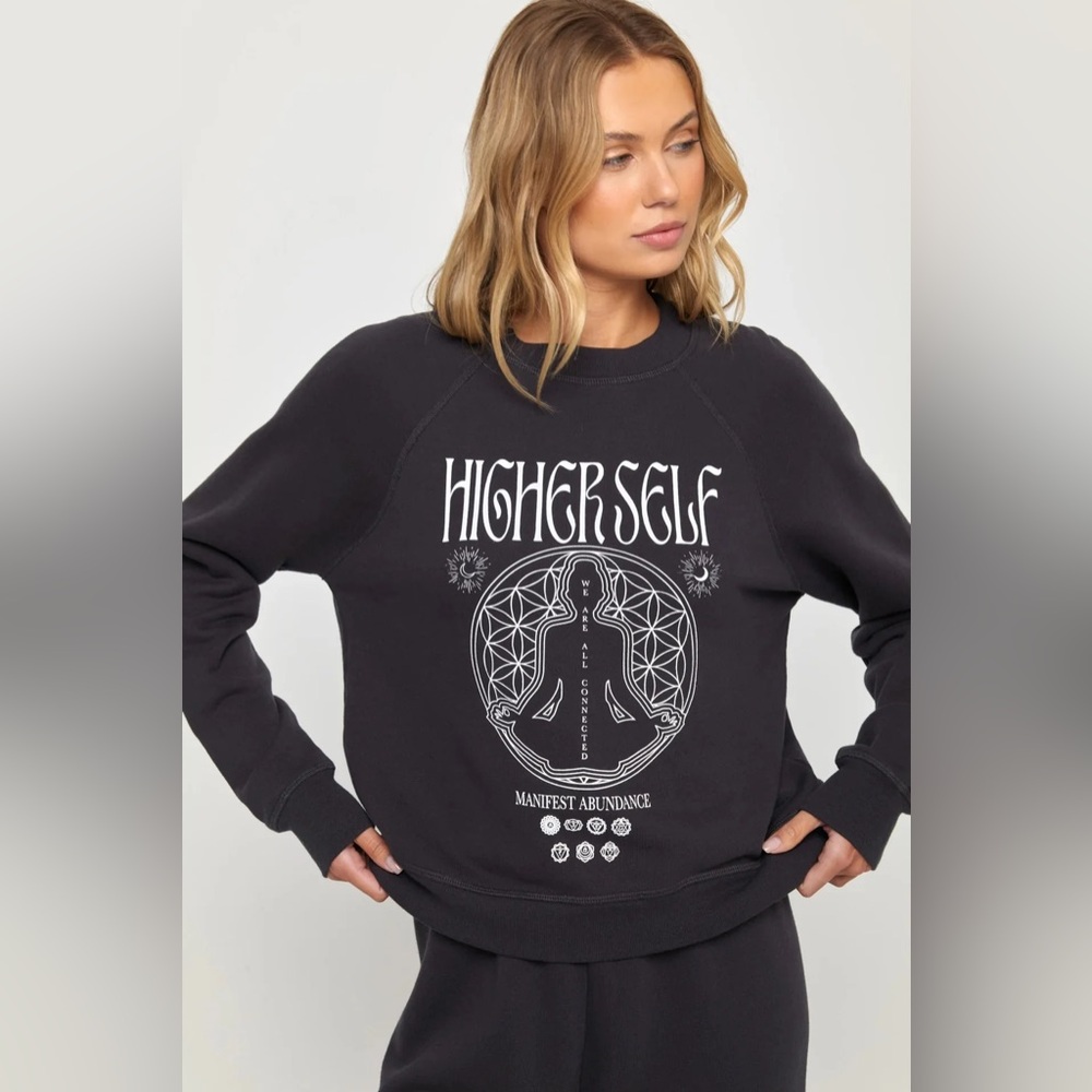 Spiritual Gangster Black Higher Self Graphic Sweatshirt